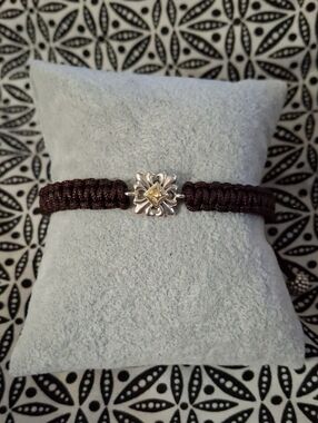 LAGOS Brown Cord Bracelet with Sterling Silver & 18k Gold Floral Accent